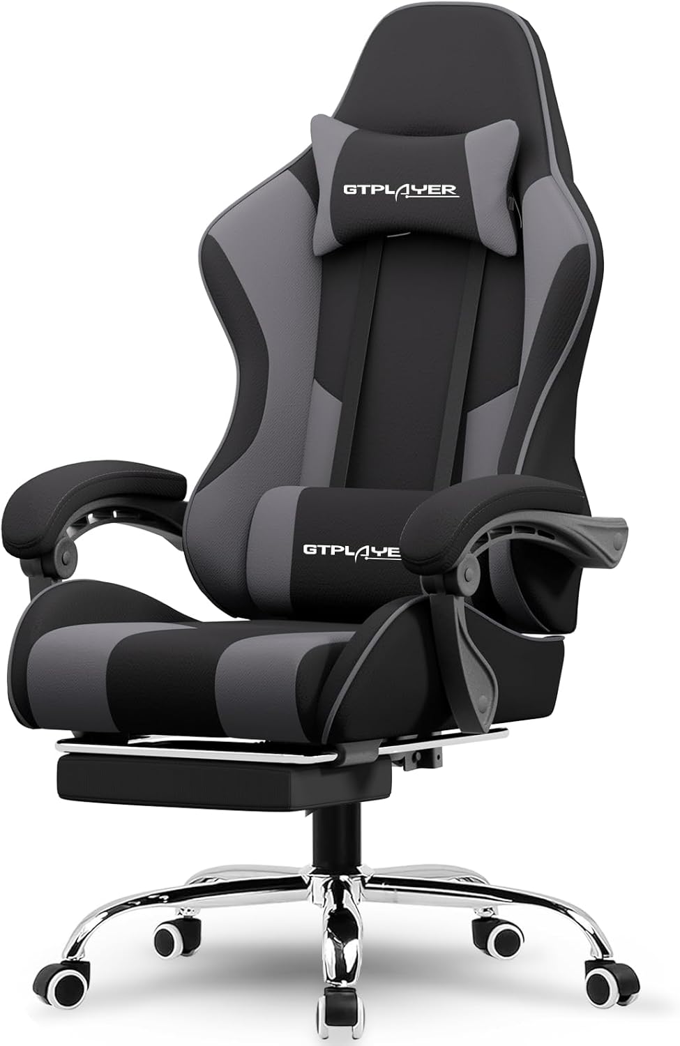 🌟【Buy 1 Get 1 Free】GTPLAYER Gaming Chair, Computer Chair with Footrest and Lumbar Support, Height Adjustable Game Chair with 360°-Swivel Seat and Headrest and for Office or Gaming
