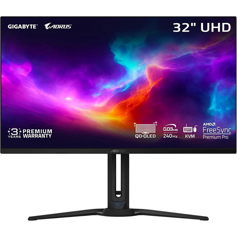 🤏 [Limited time sale] GIGABYTE - AORUS FO32U2-32 QD OLED Gaming Monitor - UHD 3840x2160-240Hz - 0.03ms GTG - AMD FreeSync Premium Pro - Type C KVM - HDMI, DP, Type C - Height Adjustable - Black