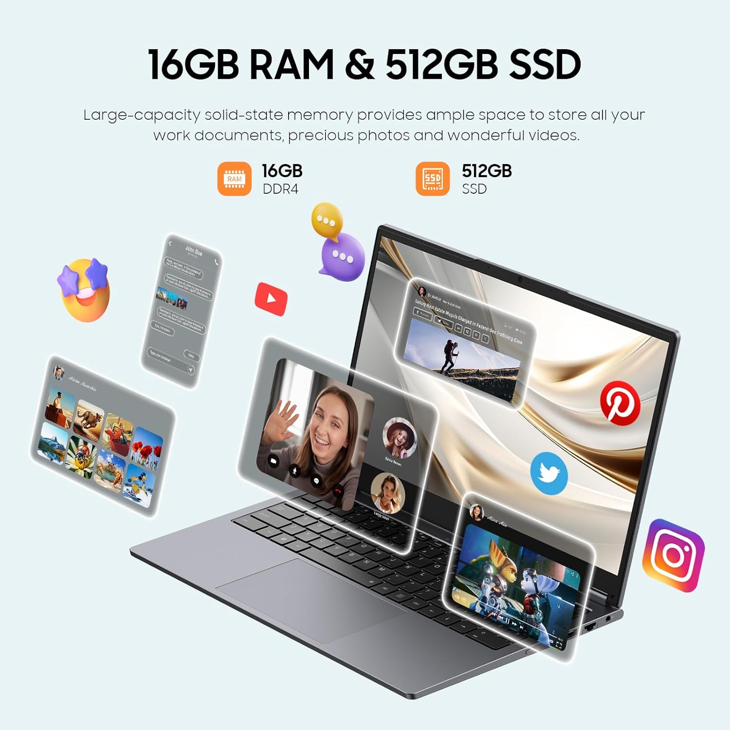 ⏰【Limited Edition】EYY 2 in 1 Laptop Computer, 15.6 16GB DDR4 512GB SSD Touchscreen Notebook, AMD Ryzen R3 3200U(Up to 3.5 GHz), Radeon Vega 3, 1920x1080 FHD Display, WiFi, BT5.1 RJ45, Blacklit Keyboard
