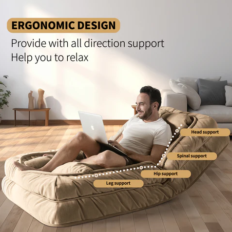 💥A small foldable tatami mat with a pull-out lazy sofa bed, perfect for living rooms, bedrooms, backyards, and balconies.