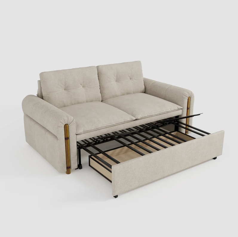 ❤️‍🔥【Last Day!! Buy 1 Get 1 Free】2in1 Multifunctional Folding Sofa Bed - Vintage Pet Friendly Bamboo Design Sofa Bed with Storage！