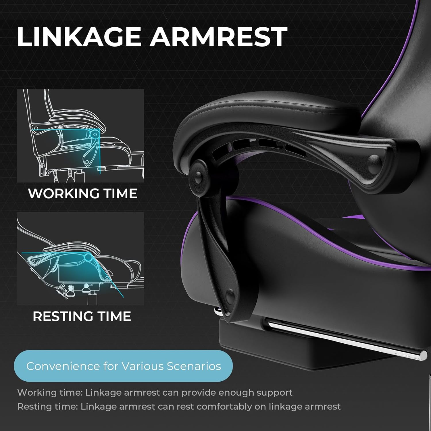 🌟【Buy 1 Get 1 Free】GTPLAYER Gaming Chair, Computer Chair with Footrest and Lumbar Support, Height Adjustable Game Chair with 360°-Swivel Seat and Headrest and for Office or Gaming
