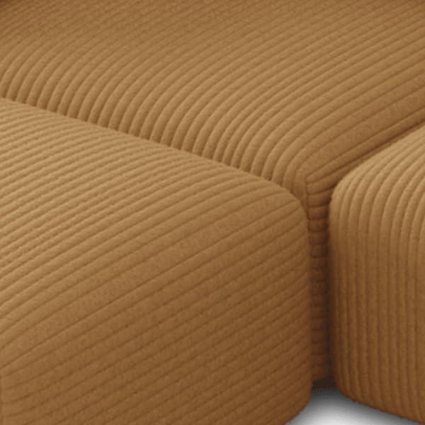 🔥 Acanva Convertible Modular Sectional Sofa with Movable Ottomans, Free Combination Corduroy Couch for Living Room Apartments, L-Shaped, White