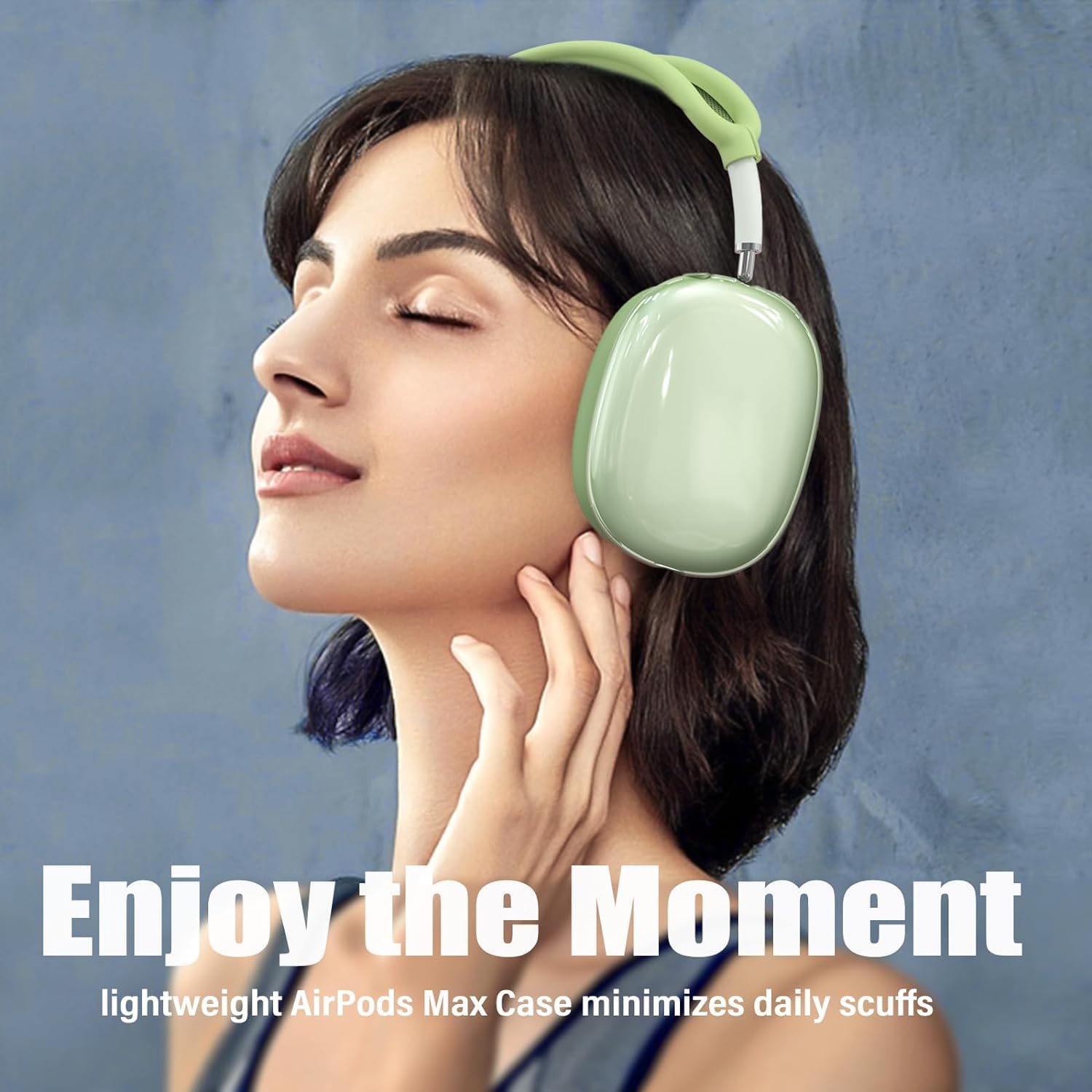 3 in 1 Silicone Case Cover Compatible with Apple Airpods Max Headphones, Clear Soft TPU Ear Cups Cover/Silicone Ear Pad Case Cover/Headband Cover Compatible with Apple Airpods Max (Clear Pink)