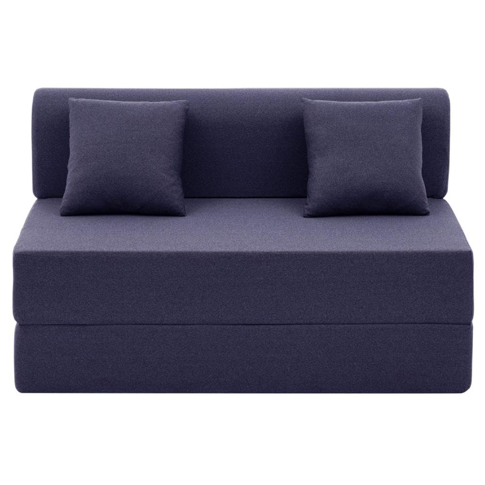 📆[Last Day For Clearance] Wakefit Polyester Sofa Cum Bed | 5 Year Warranty | 3 Seater, Sofa Bed 6 X 5 Feet, Foldable Sofa Cum Bed with 2 Cushion - Flipper (Warpknit: Grey)