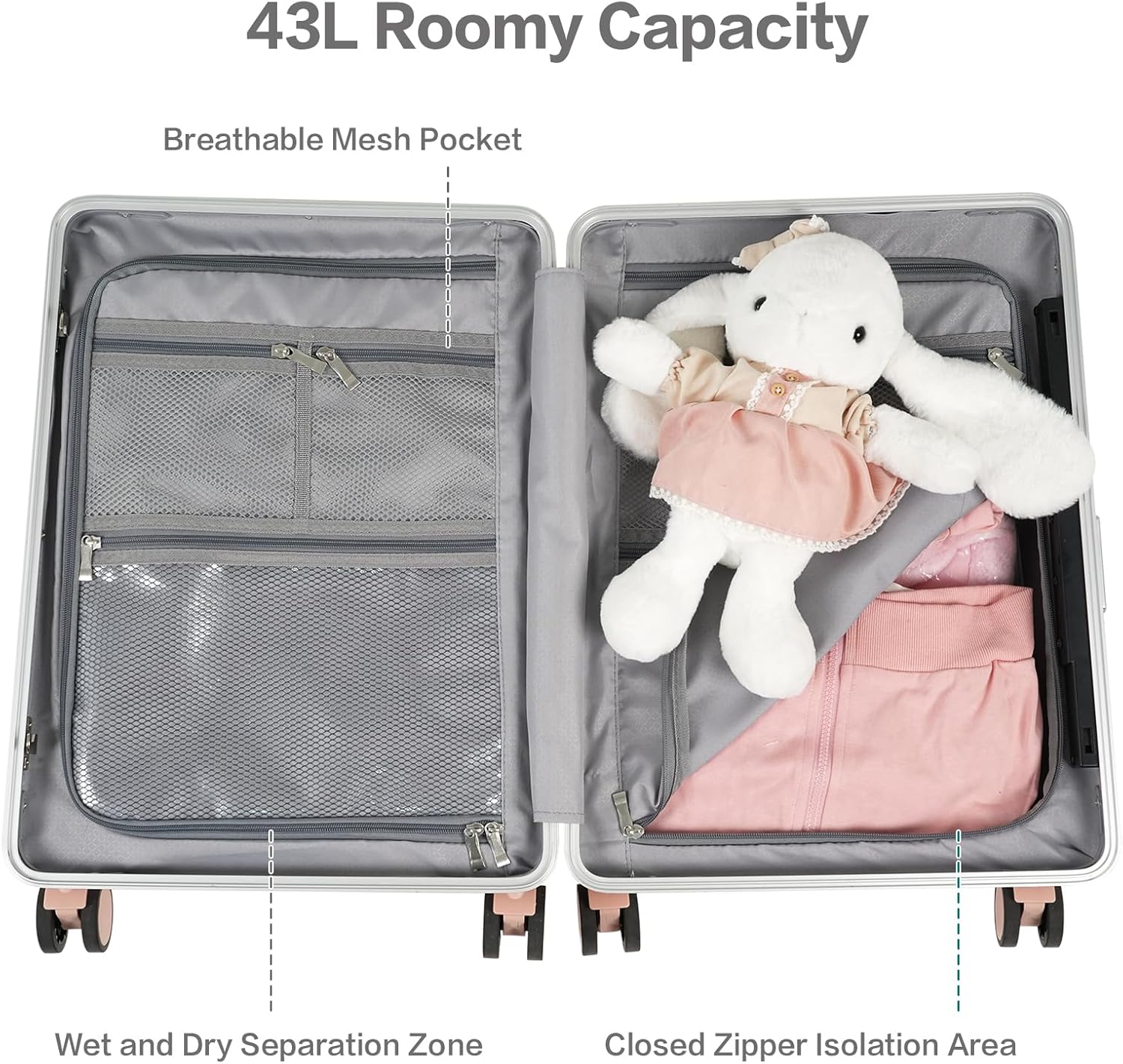 🎉【Buy 1 Get 1 Free】smilesun 20 Carry On Luggage with Seat For Kids & Adults，Hardside Ride On Suitcase with 360°Spinner and TSA Lock For Travel.