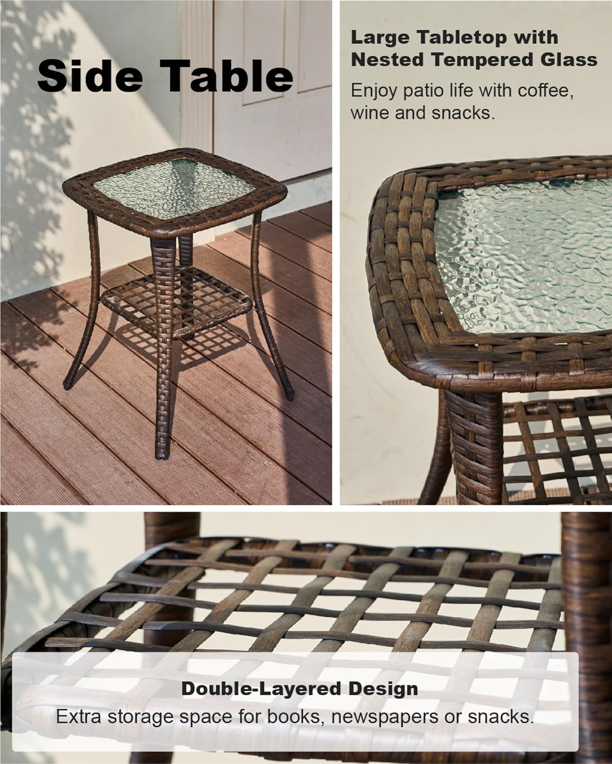 Luxury Outdoor Swivel Rocker Patio Chairs of 2