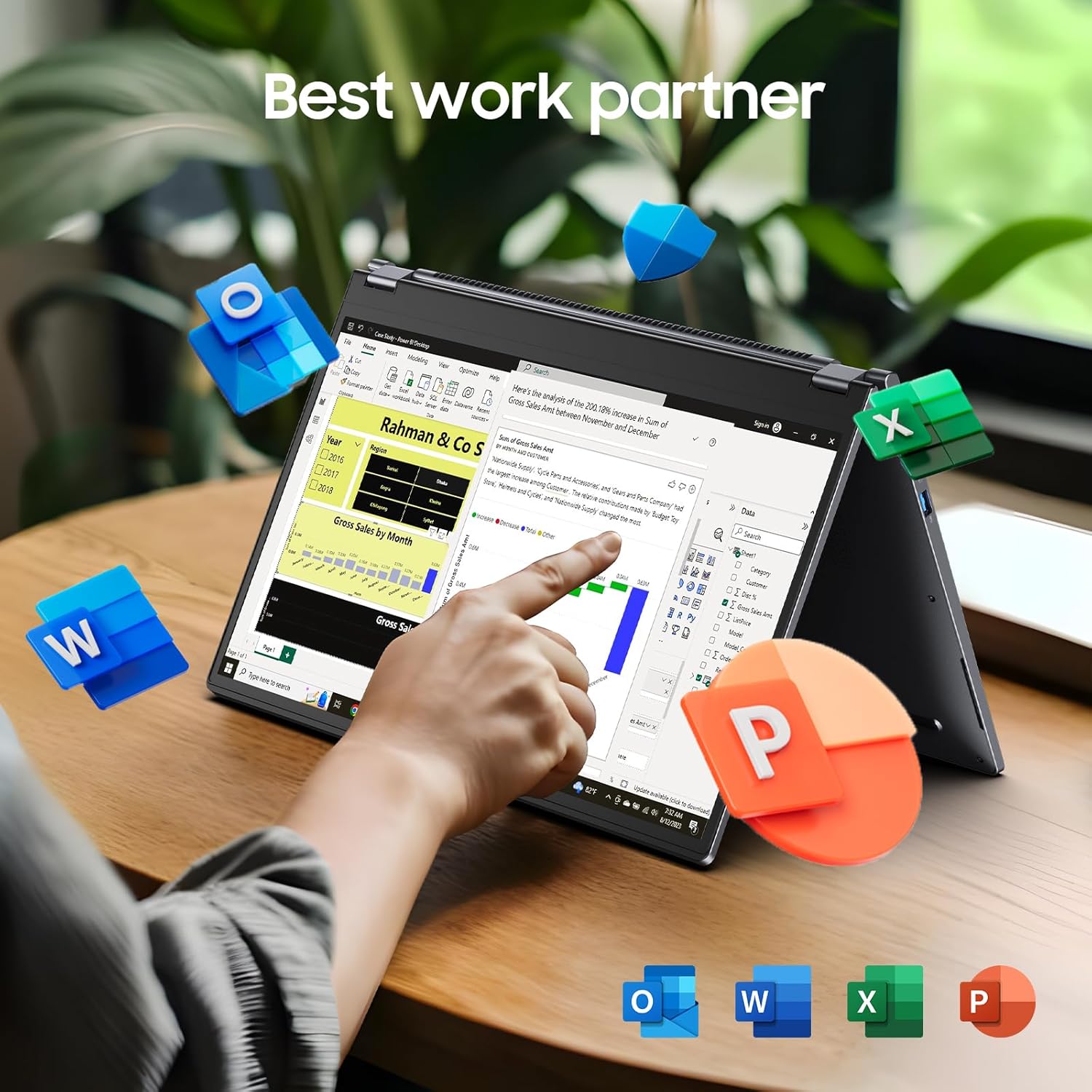 ⏰【Limited Edition】EYY 2 in 1 Laptop Computer, 15.6 16GB DDR4 512GB SSD Touchscreen Notebook, AMD Ryzen R3 3200U(Up to 3.5 GHz), Radeon Vega 3, 1920x1080 FHD Display, WiFi, BT5.1 RJ45, Blacklit Keyboard