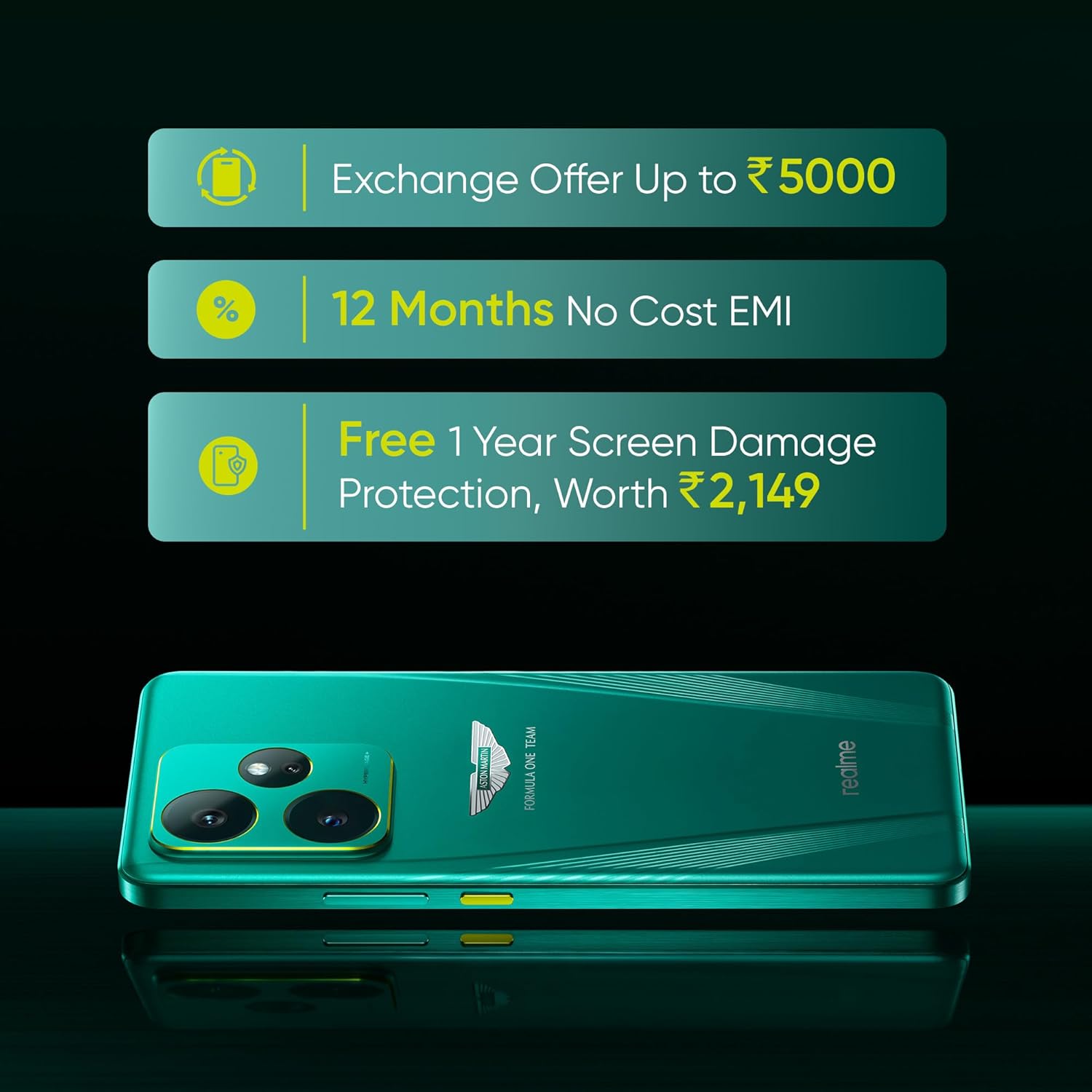 🔥Limited to 20 units, now only GH₵ 580🔥 realme GT 7 Dream Edition (Aston Martin Green,16GB+512GB) | Co-Designed with Aston Martin Aramco F1 Team | India’s 1st MTK D9400e | Strongest Battery Combo 7000mAh+120W | AI 4K 120FPS Travel Camera