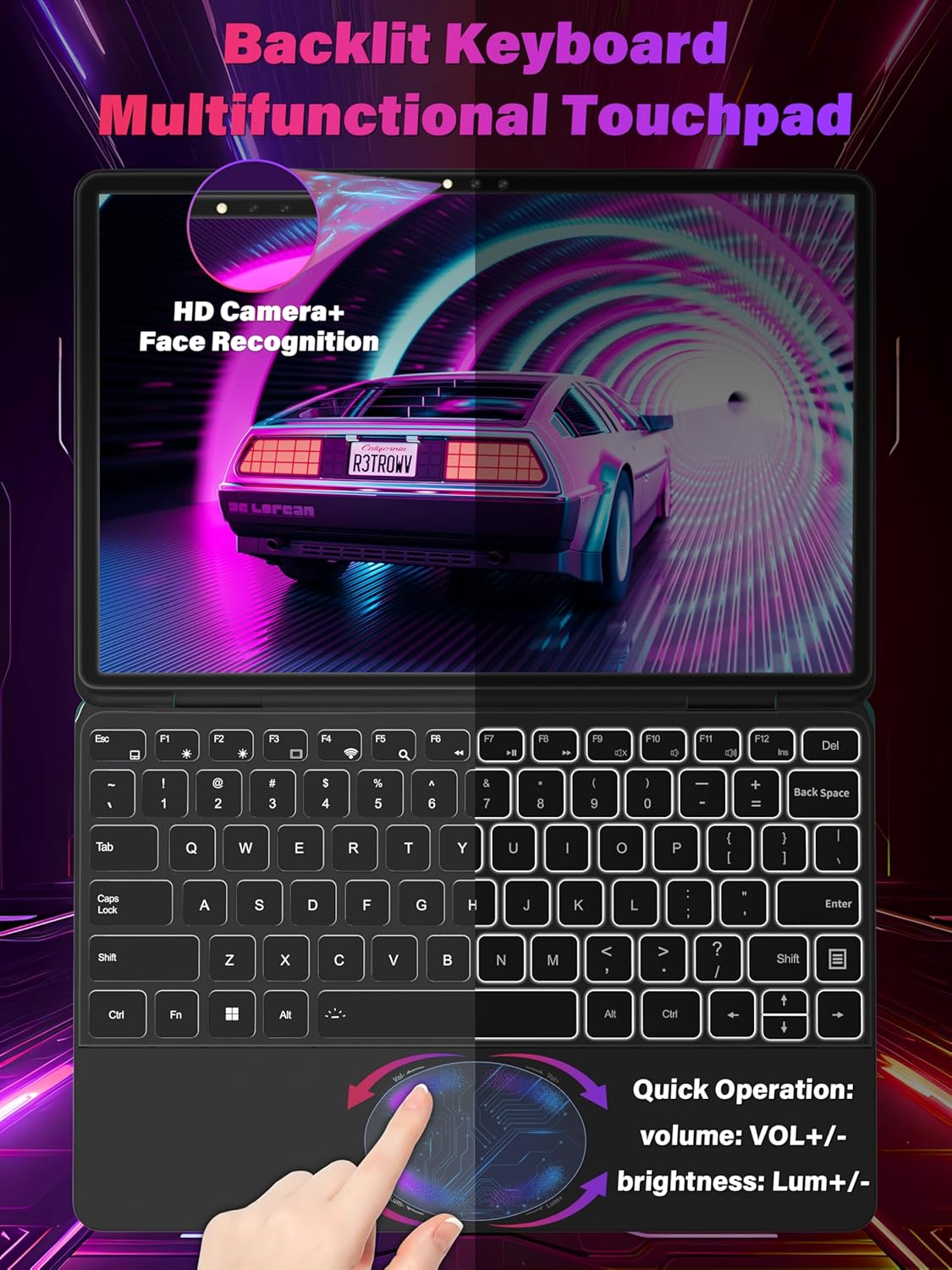 😘⏰【Limited Edition】【Only 7 left! Price will go back to normal once sold out】Svikou 11 Gray 2-in-1 Convertible Touchscreen Laptop, FHD (1920x1200) IPS Display, in tel N100 Processor, 16GB RAM 1TB SSD, Facial Recognition, Backlit KB, USB-C,Win 11 Pro for Students & Travel