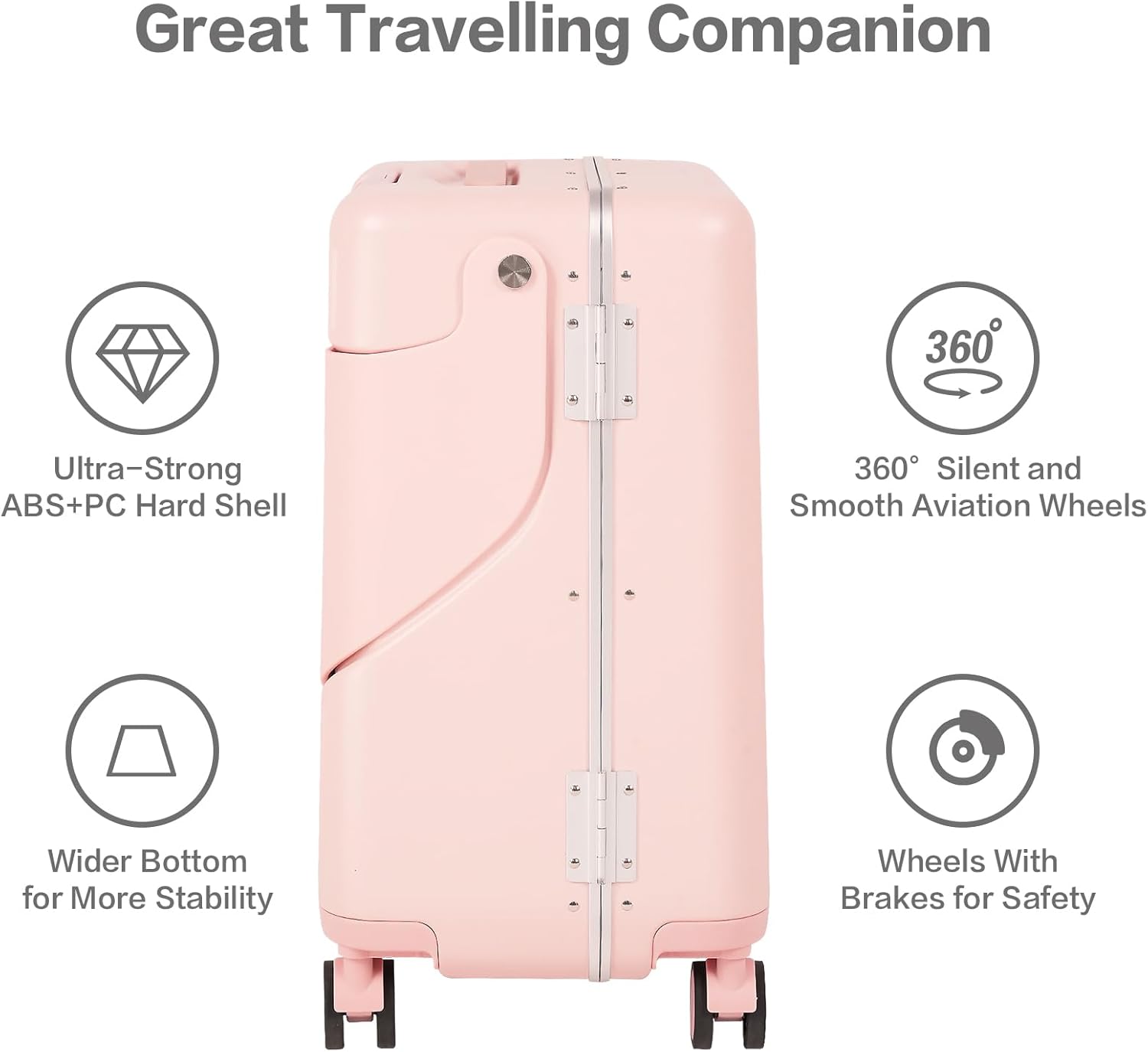 🎉【Buy 1 Get 1 Free】smilesun 20 Carry On Luggage with Seat For Kids & Adults，Hardside Ride On Suitcase with 360°Spinner and TSA Lock For Travel.