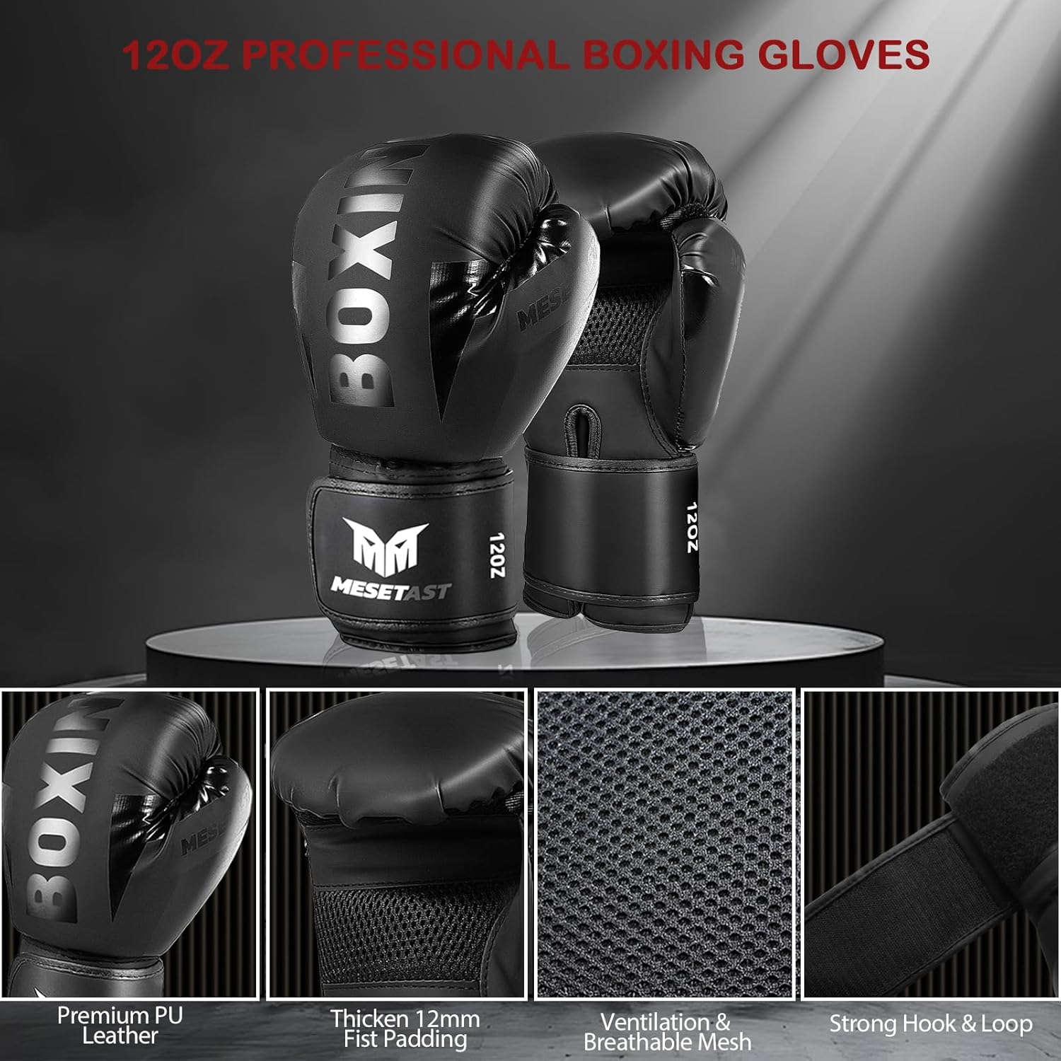 📣[Take away a whole set] Mesetast Punching Bag for Adults, 4ft Heavy Boxing Bag Set with 12 OZ Gloves for MMA Karate Kickboxing Boxing