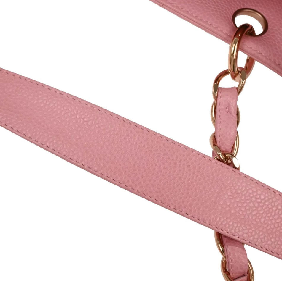 Chanel Pink Calfskin Petite Shopping Tote PST Chain Handbag