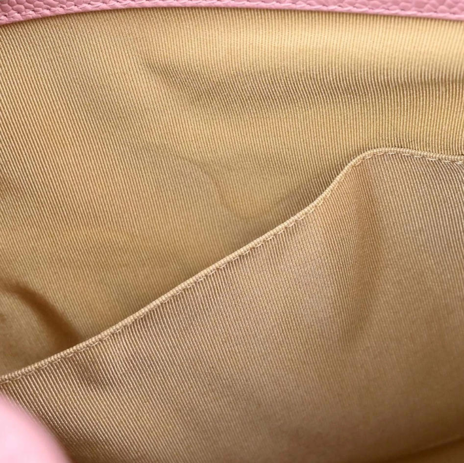 Chanel Pink Calfskin Petite Shopping Tote PST Chain Handbag