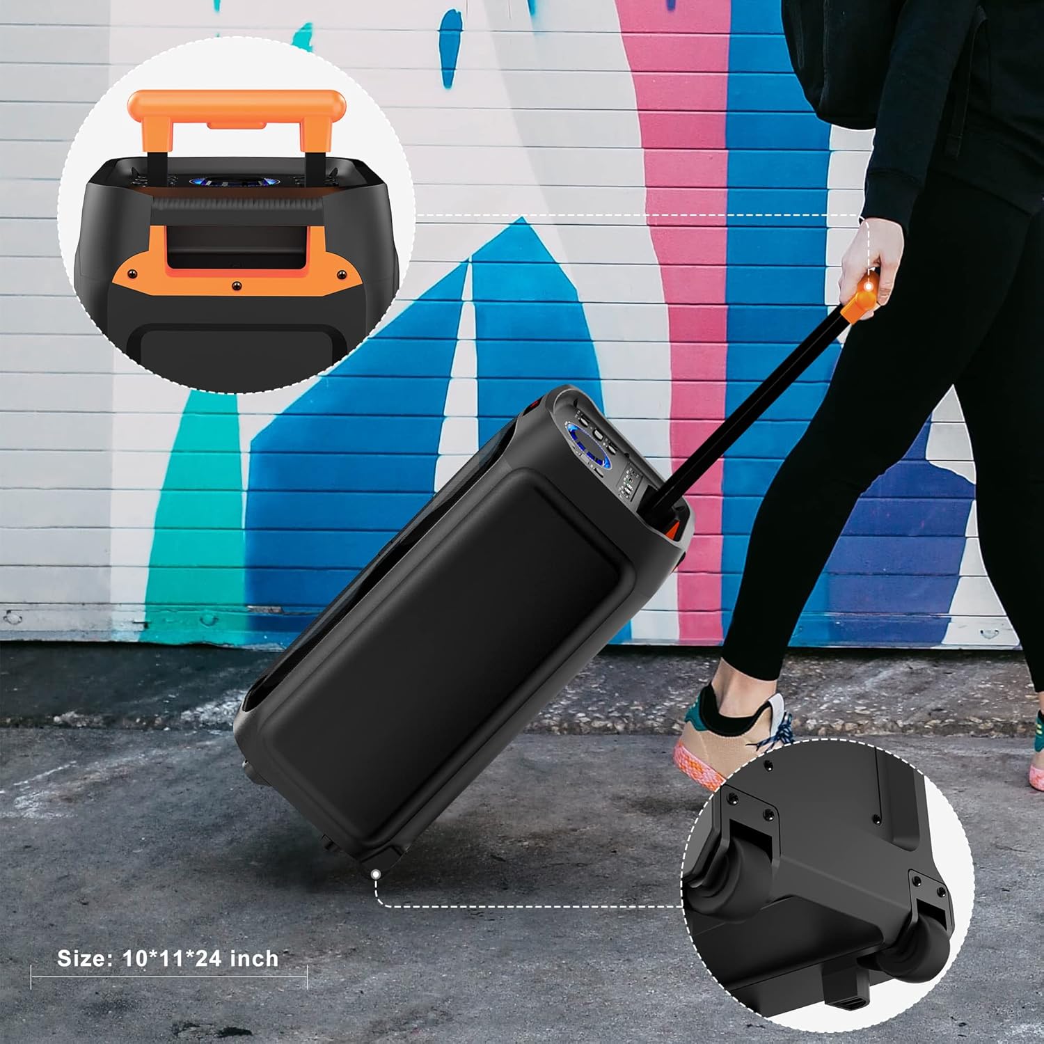 🔥JYX Karaoke Machine with 2 Wireless Microphones, 8 Big Portable Bluetooth Speaker for Adults with RGB Light PA System Treble & Bass, Support TWS/USB/AUX/TF Card/REC, for Home Party Outdoors