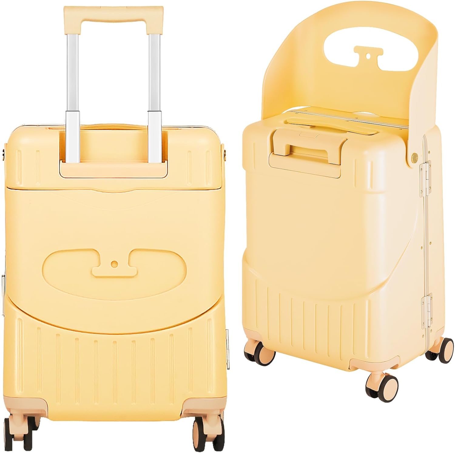 🎉【Buy 1 Get 1 Free】smilesun 20 Carry On Luggage with Seat For Kids & Adults，Hardside Ride On Suitcase with 360°Spinner and TSA Lock For Travel.