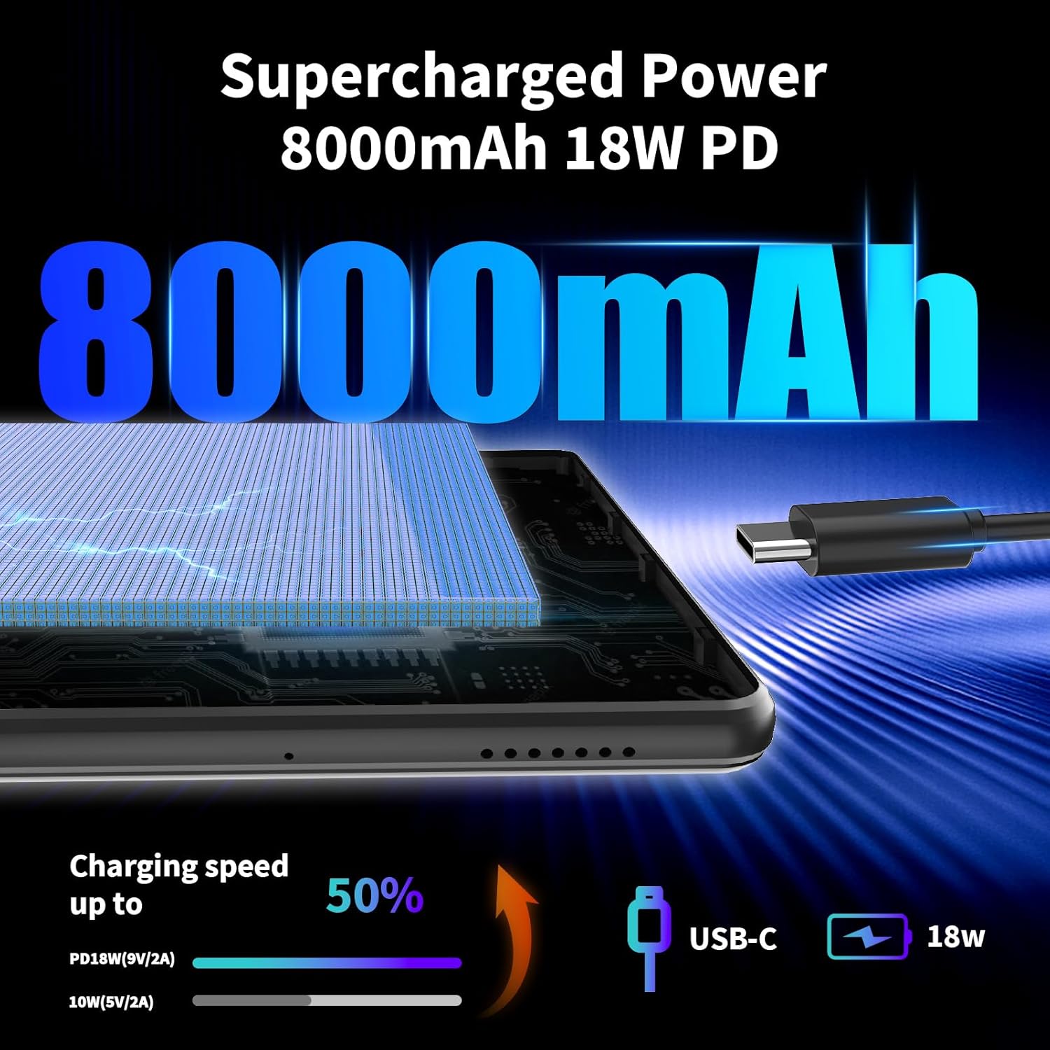 😍【The last chance in 2025】 2025 Android 15 tablet with keyboard, 26GB+256GB+2TB Expand, 10 inch 2-in-1 Tablets with 8-Core, 5G WiFi, 8000mAh, BT5.0, 5MP+13MP, GMS, GPS, Widevine L1, Tablet PC with Mouse, Case, Stylus (Silver)