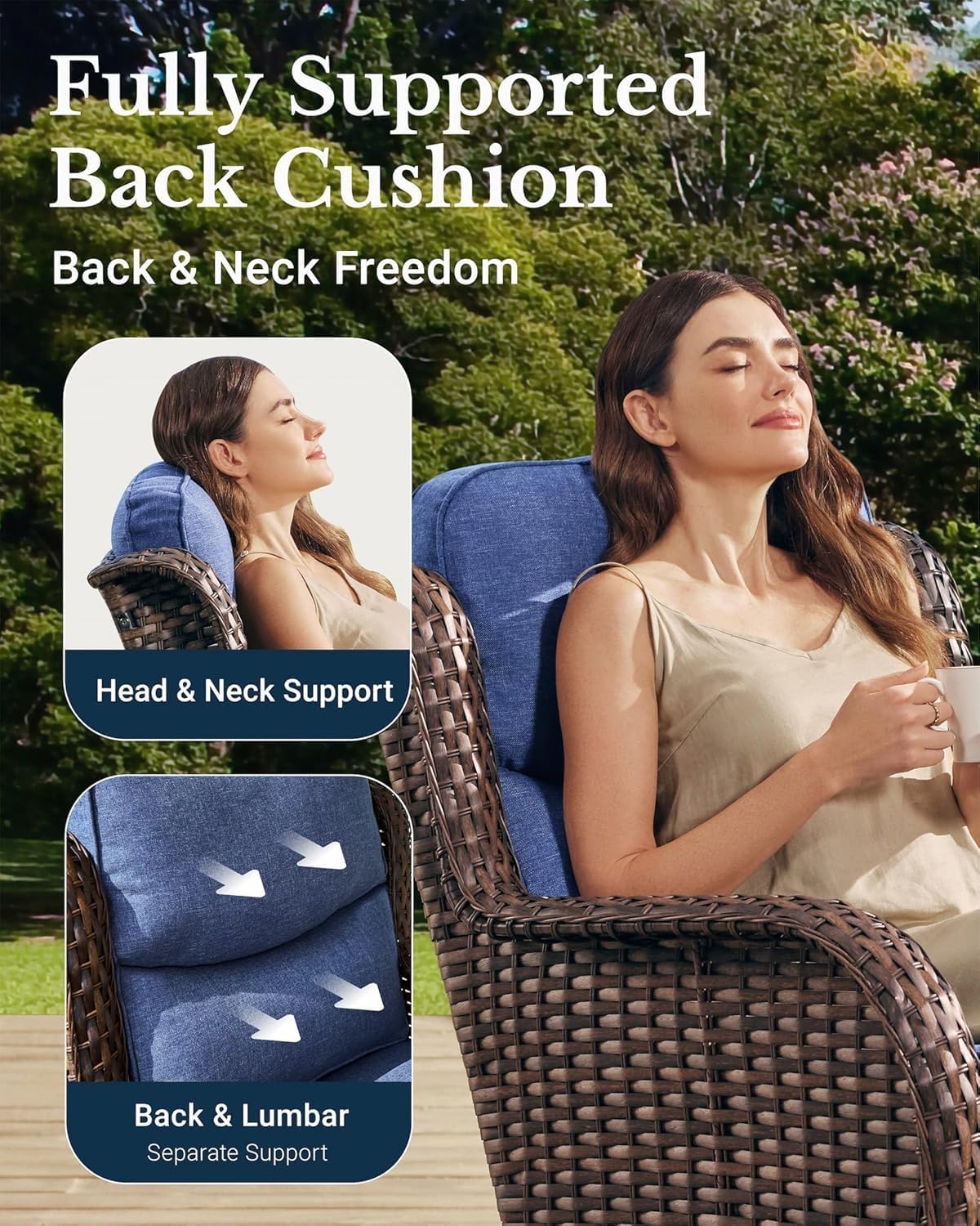 Luxury Outdoor Swivel Rocker Patio Chairs of 2