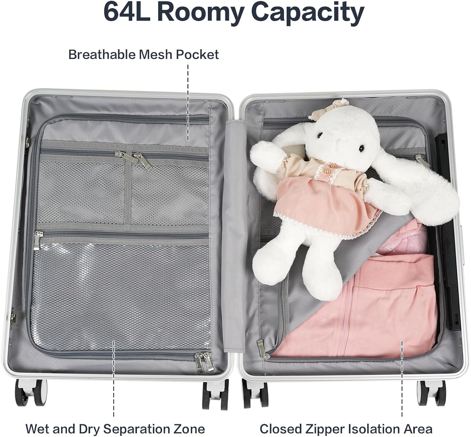 🎉【Buy 1 Get 1 Free】smilesun 20 Carry On Luggage with Seat For Kids & Adults，Hardside Ride On Suitcase with 360°Spinner and TSA Lock For Travel.