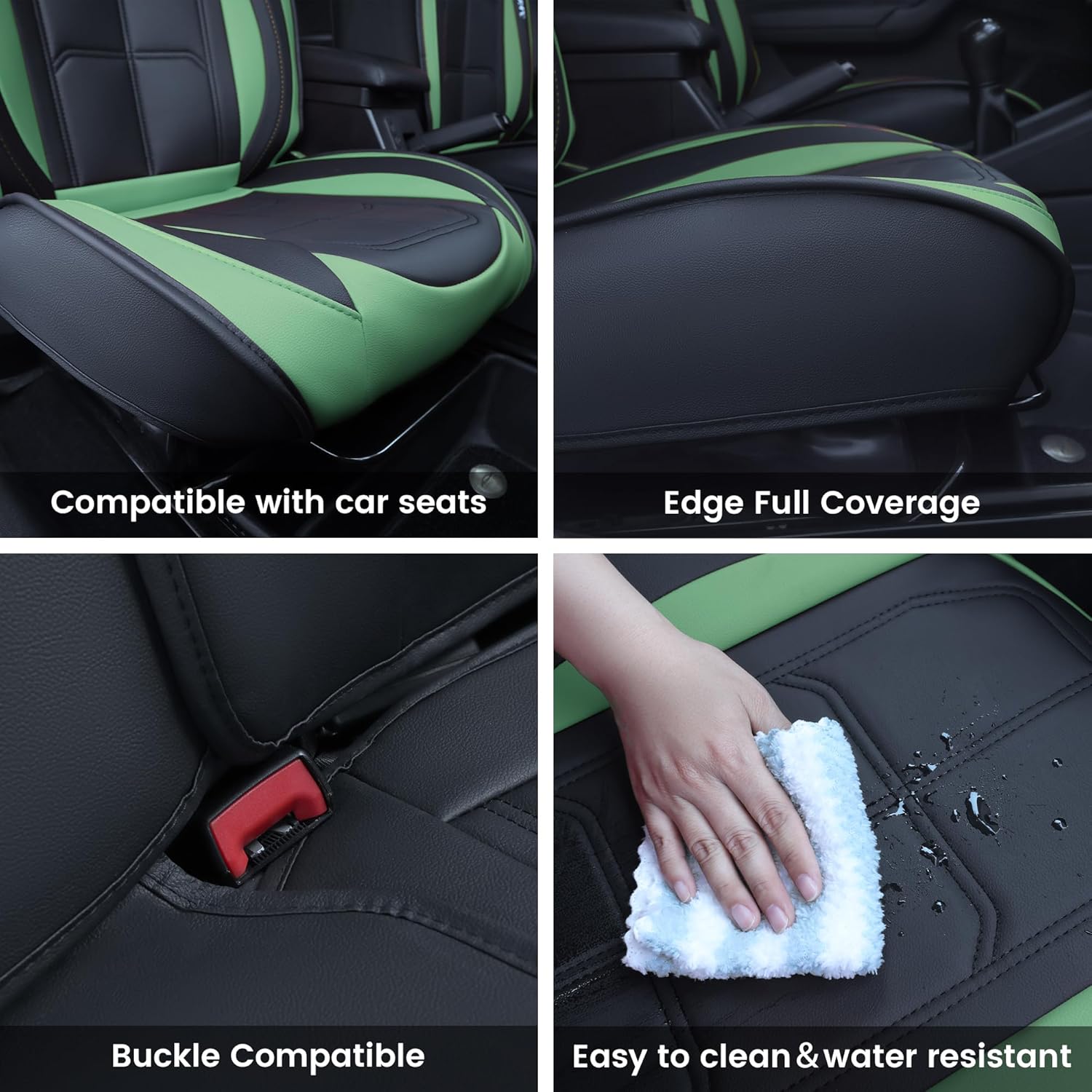 🔥【The last 32 sets】ATPVIMNA Full Package Nappa Leather Car Seat Covers, All Season Microfiber Skin Surface, Synthetic Fiber Fill🎉🎉🎉