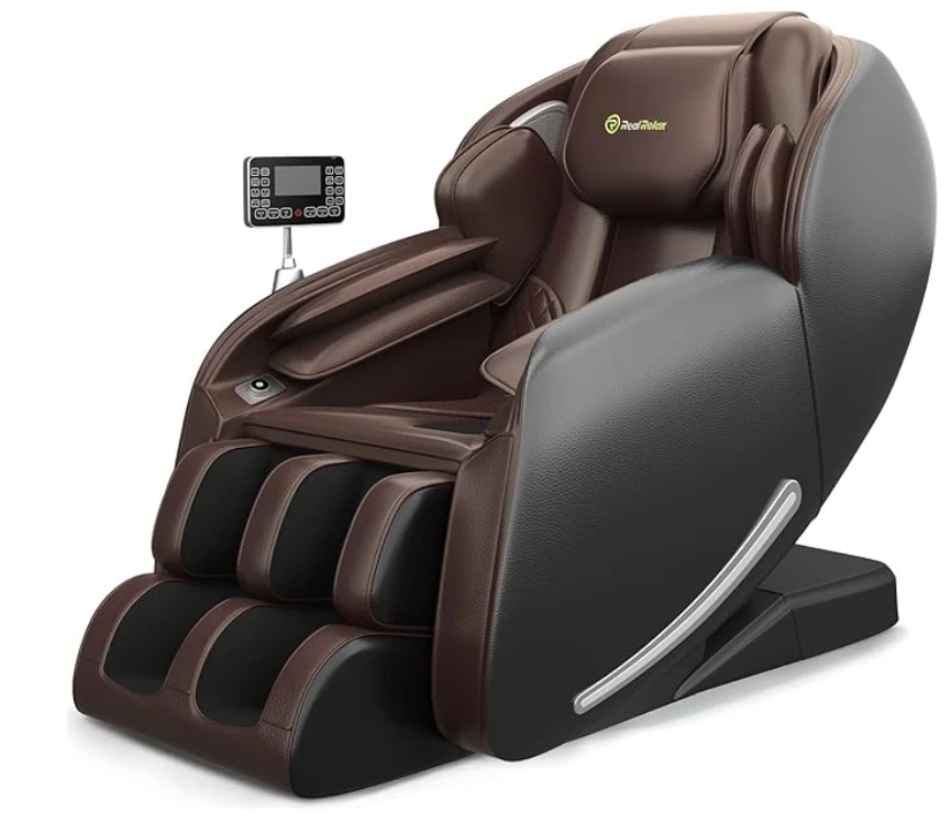 🌹【Price reduction today only】Real Relax 2025 Massage Chair Full Body, Zero Gravity SL-Track Shiatsu Massage Recliner with Heat, APP Control, Child Lock, Body Scan Bluetooth Foot Roller, Favor 06, All Black