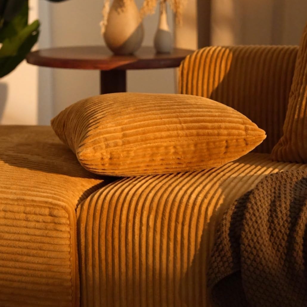 🔥 Acanva Convertible Modular Sectional Sofa with Movable Ottomans, Free Combination Corduroy Couch for Living Room Apartments, L-Shaped, White