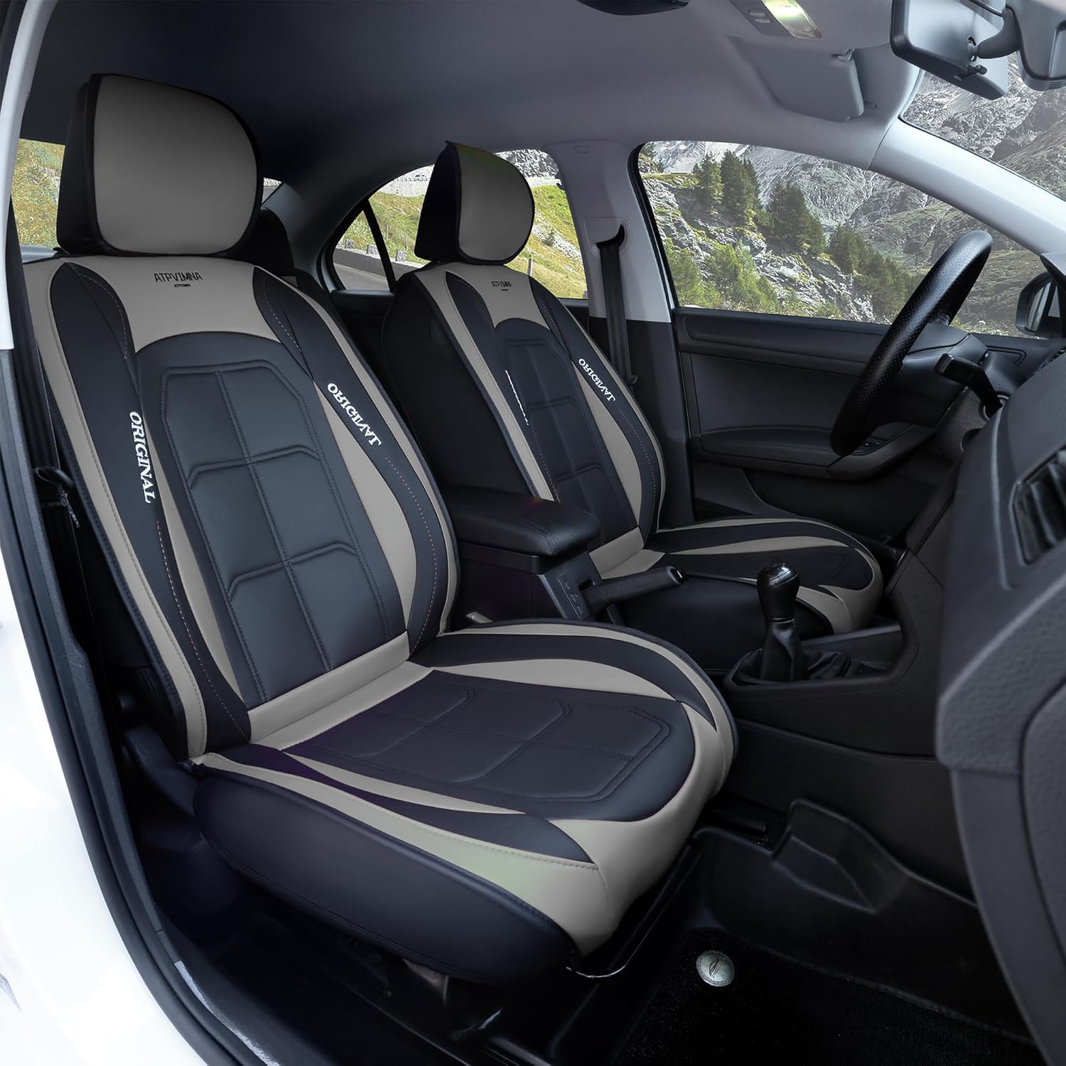 🔥【The last 32 sets】ATPVIMNA Full Package Nappa Leather Car Seat Covers, All Season Microfiber Skin Surface, Synthetic Fiber Fill🎉🎉🎉