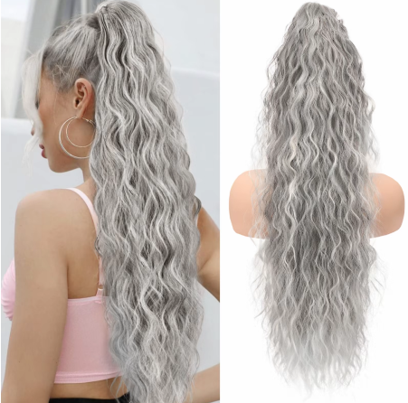 💜 LAST DAY PROMOTION - 70%OFF💜Curly Wavy Frizzy Hair Extension with Ponytail