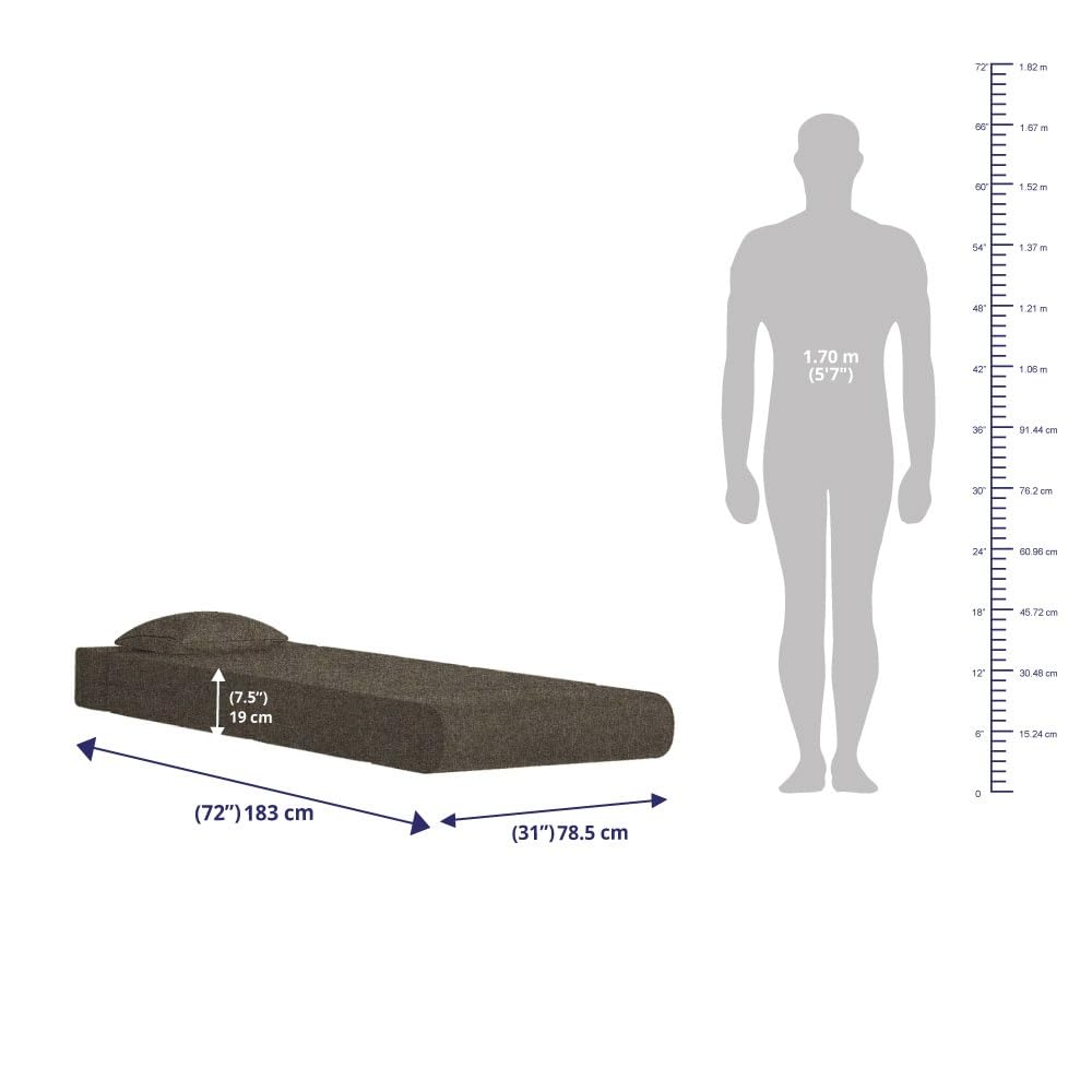 📆[Last Day For Clearance] Wakefit Polyester Sofa Cum Bed | 5 Year Warranty | 3 Seater, Sofa Bed 6 X 5 Feet, Foldable Sofa Cum Bed with 2 Cushion - Flipper (Warpknit: Grey)