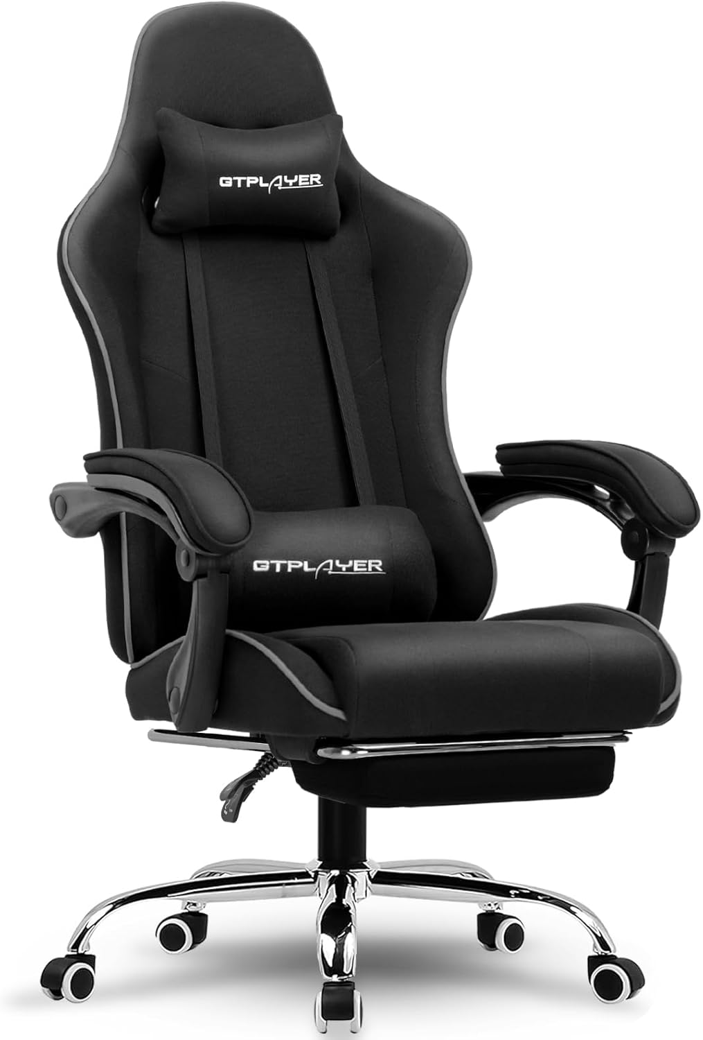🌟【Buy 1 Get 1 Free】GTPLAYER Gaming Chair, Computer Chair with Footrest and Lumbar Support, Height Adjustable Game Chair with 360°-Swivel Seat and Headrest and for Office or Gaming