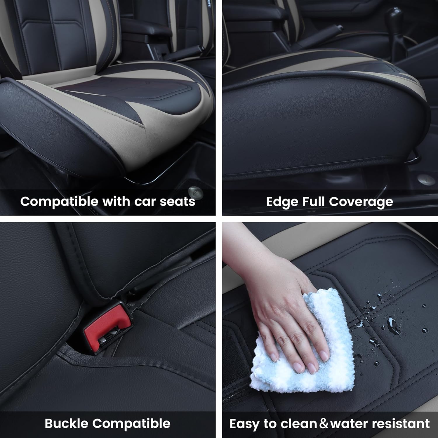 🔥【The last 32 sets】ATPVIMNA Full Package Nappa Leather Car Seat Covers, All Season Microfiber Skin Surface, Synthetic Fiber Fill🎉🎉🎉