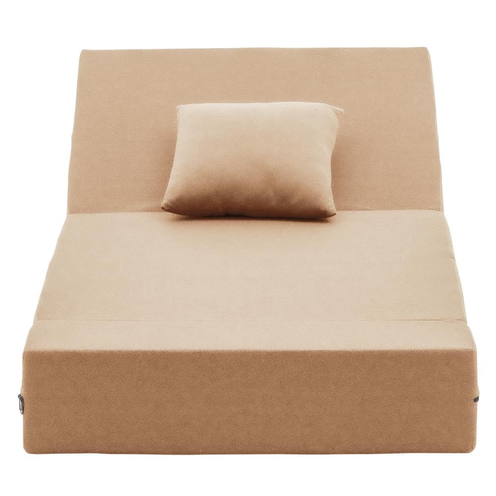 📆[Last Day For Clearance] Wakefit Polyester Sofa Cum Bed | 5 Year Warranty | 3 Seater, Sofa Bed 6 X 5 Feet, Foldable Sofa Cum Bed with 2 Cushion - Flipper (Warpknit: Grey)