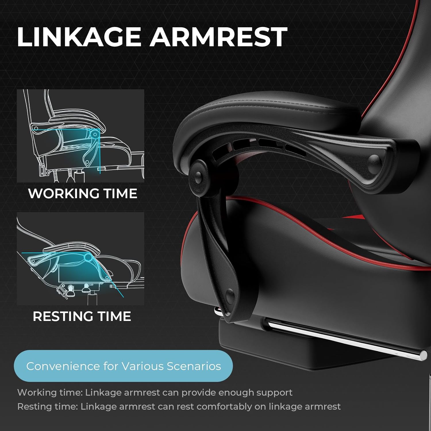 🌟【Buy 1 Get 1 Free】GTPLAYER Gaming Chair, Computer Chair with Footrest and Lumbar Support, Height Adjustable Game Chair with 360°-Swivel Seat and Headrest and for Office or Gaming