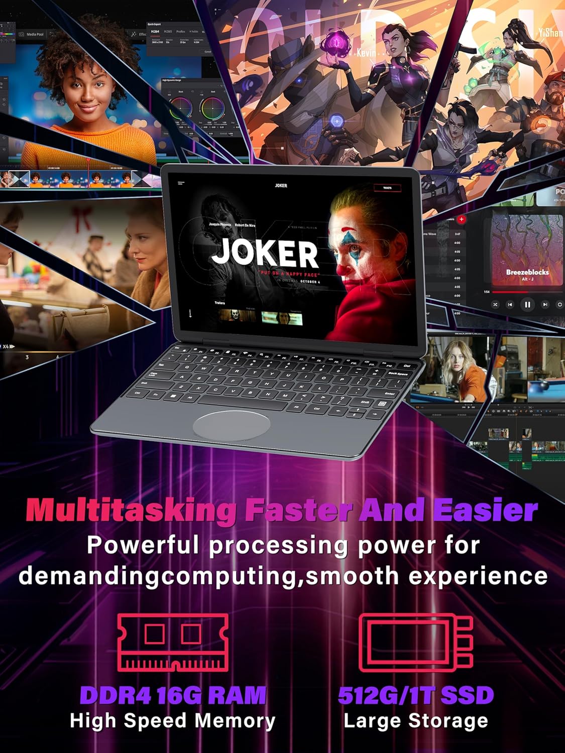 😘⏰【Limited Edition】【Only 7 left! Price will go back to normal once sold out】Svikou 11 Gray 2-in-1 Convertible Touchscreen Laptop, FHD (1920x1200) IPS Display, in tel N100 Processor, 16GB RAM 1TB SSD, Facial Recognition, Backlit KB, USB-C,Win 11 Pro for Students & Travel