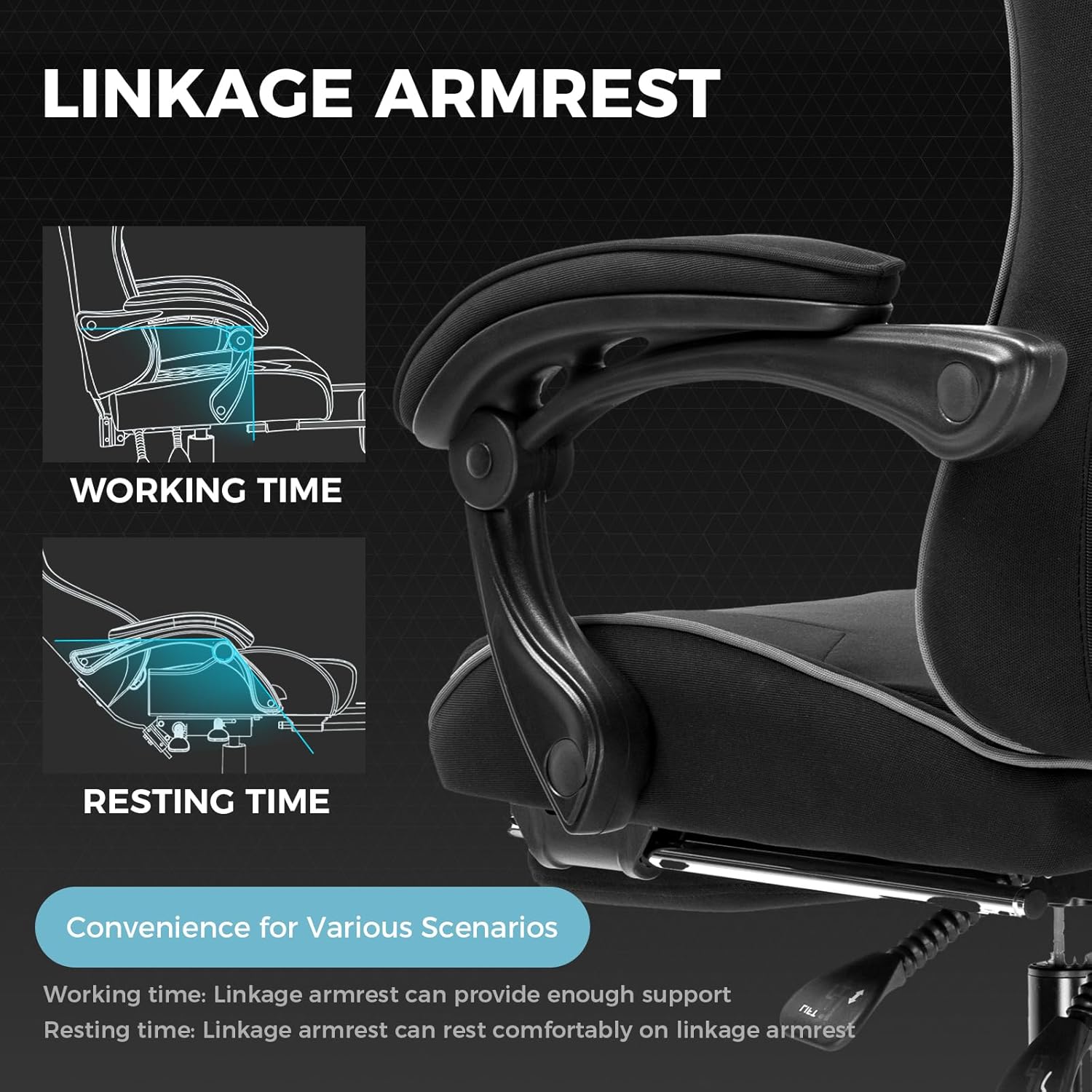 🌟【Buy 1 Get 1 Free】GTPLAYER Gaming Chair, Computer Chair with Footrest and Lumbar Support, Height Adjustable Game Chair with 360°-Swivel Seat and Headrest and for Office or Gaming
