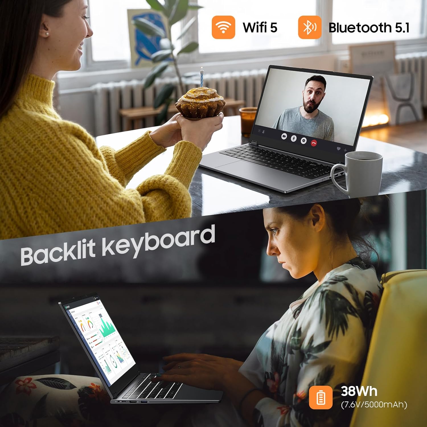 ⏰【Limited Edition】EYY 2 in 1 Laptop Computer, 15.6 16GB DDR4 512GB SSD Touchscreen Notebook, AMD Ryzen R3 3200U(Up to 3.5 GHz), Radeon Vega 3, 1920x1080 FHD Display, WiFi, BT5.1 RJ45, Blacklit Keyboard