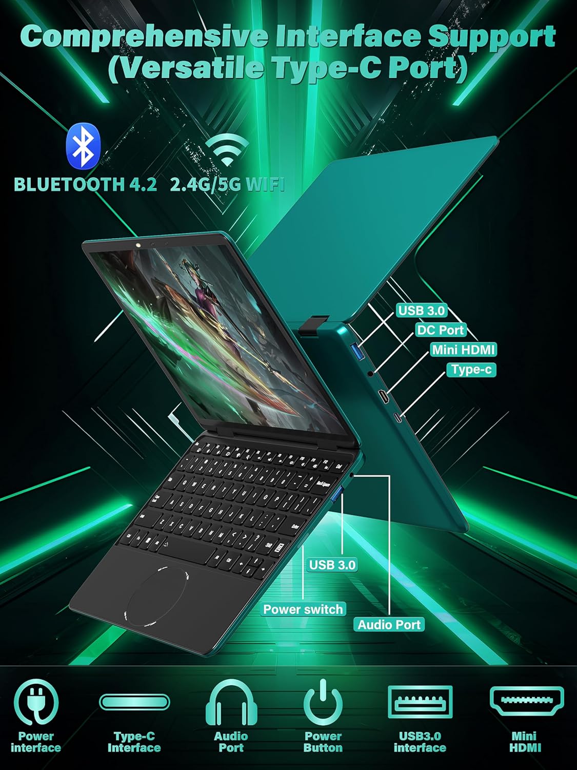 😘⏰【Limited Edition】【Only 7 left! Price will go back to normal once sold out】Svikou 11 Gray 2-in-1 Convertible Touchscreen Laptop, FHD (1920x1200) IPS Display, in tel N100 Processor, 16GB RAM 1TB SSD, Facial Recognition, Backlit KB, USB-C,Win 11 Pro for Students & Travel