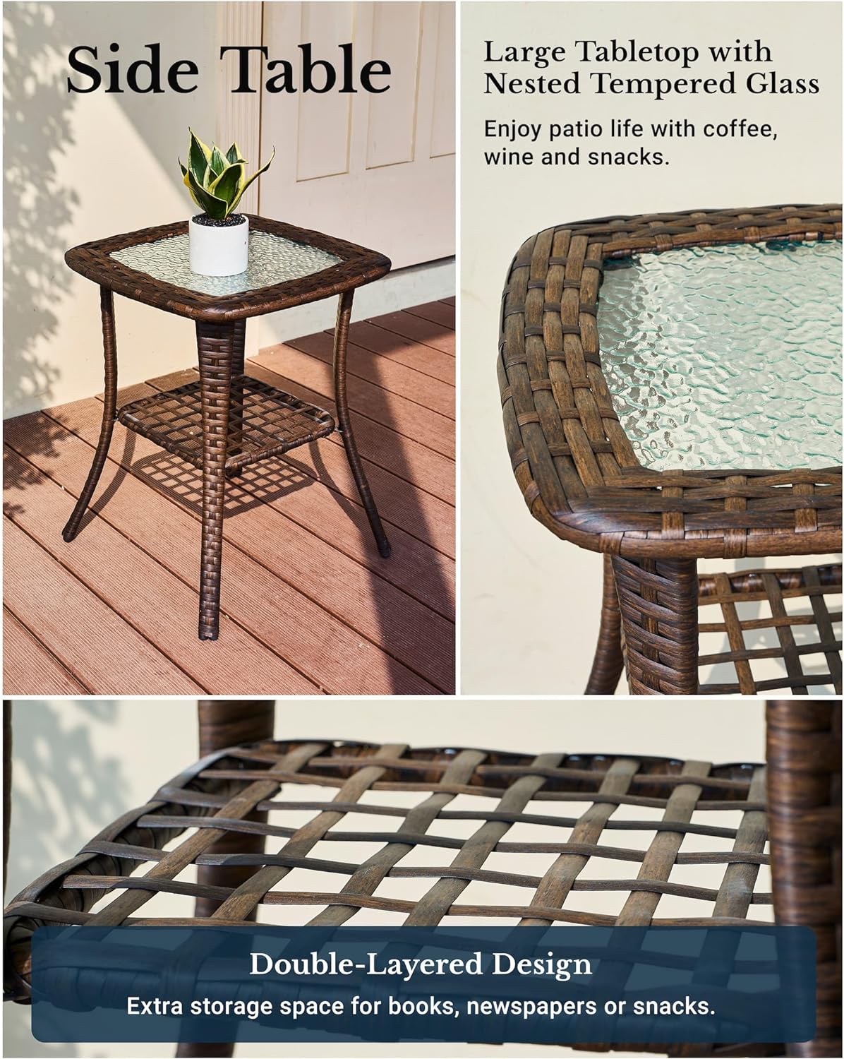 Luxury Outdoor Swivel Rocker Patio Chairs of 2