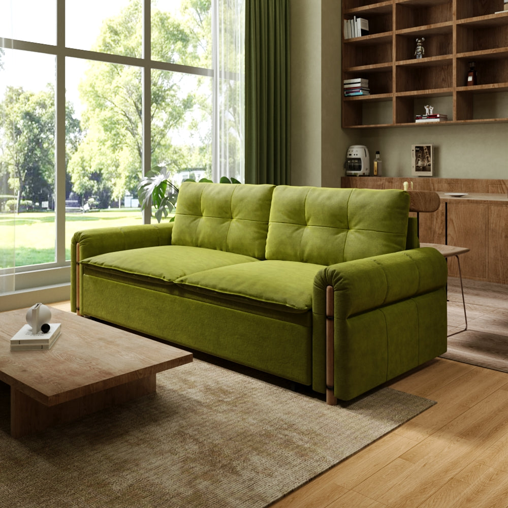 ❤️‍🔥【Last Day!! Buy 1 Get 1 Free】2in1 Multifunctional Folding Sofa Bed - Vintage Pet Friendly Bamboo Design Sofa Bed with Storage！