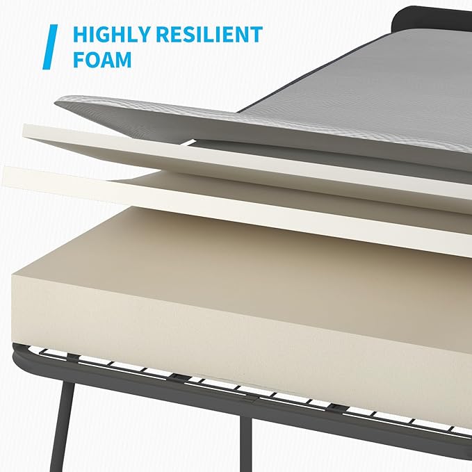 【Buy 1 Get 1 Free】Mjkone Folding Bed with Mattress for Adults, Rollaway Bed for Adults with Headborad & Dustproof Bag, 5 Inch Portable Fold Up Beds for Guests with Casters, Foldable Frame, Space Saving