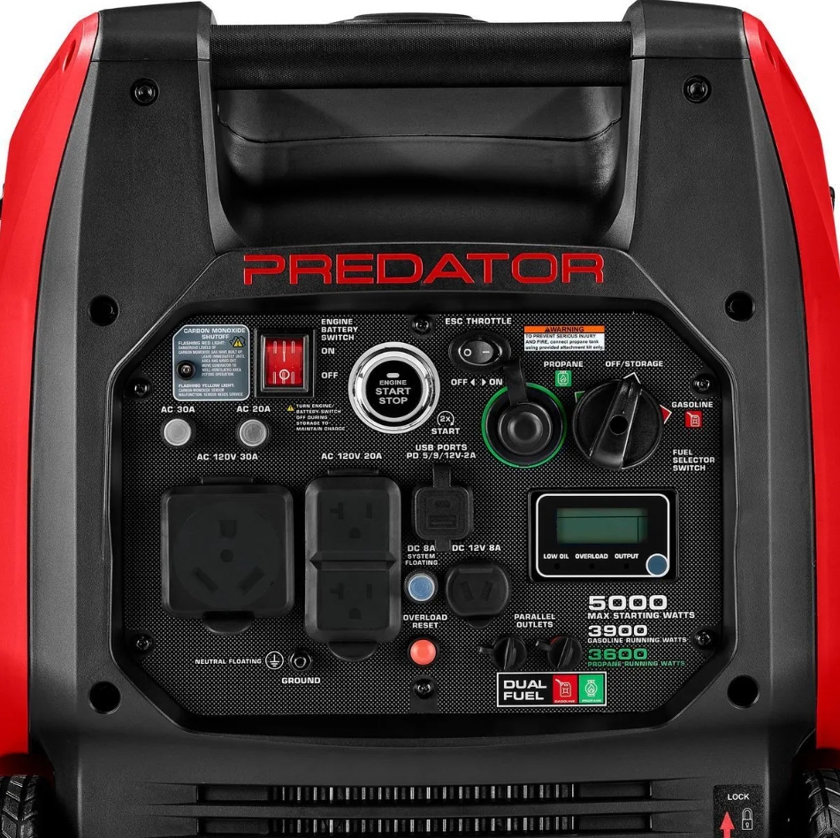 ⏳Last day to reduce price❤️‍🔥PREDATOR 5000 Watt Dual-Fuel SUPER QUIET Inverter Generator with Remote Start and CO SECURE Technology, EPA