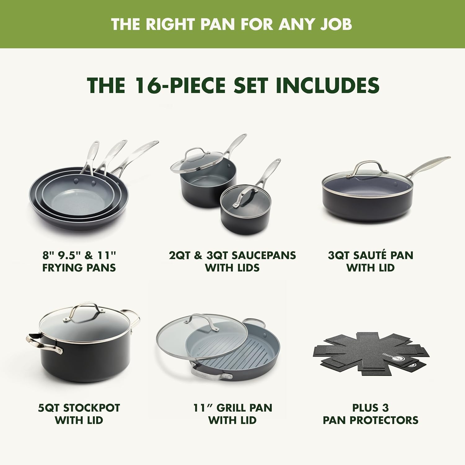 ⏰ As low as GH₵ 199🎉GreenPan 22 Piece Valencia Pro Ceramic Nonstick Cookware Set, PFAS-Free, Induction Ready, Hard Anodized Pots & Pans with Lids, Compatible on All Cooktops, Dishwasher & Oven Safe