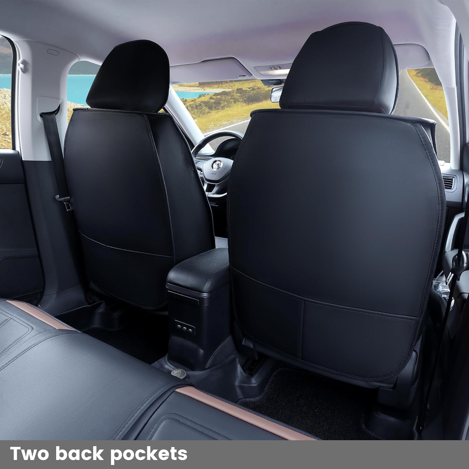 🔥【The last 32 sets】ATPVIMNA Full Package Nappa Leather Car Seat Covers, All Season Microfiber Skin Surface, Synthetic Fiber Fill🎉🎉🎉