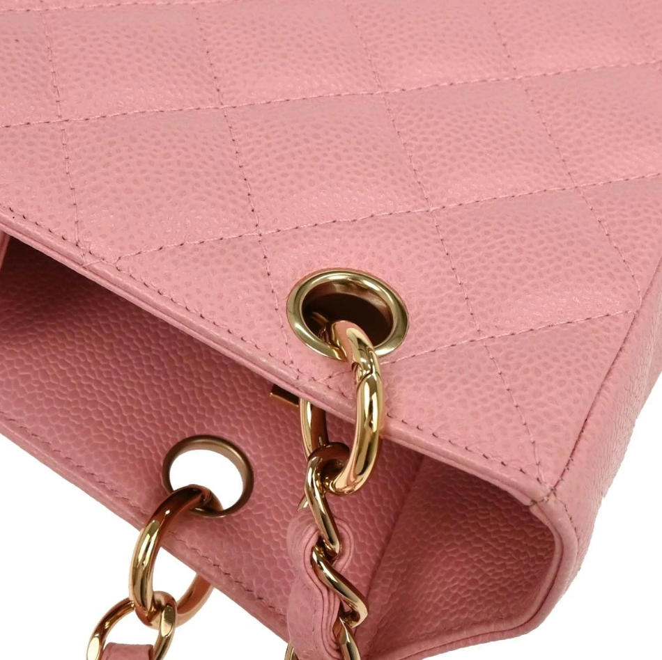 Chanel Pink Calfskin Petite Shopping Tote PST Chain Handbag