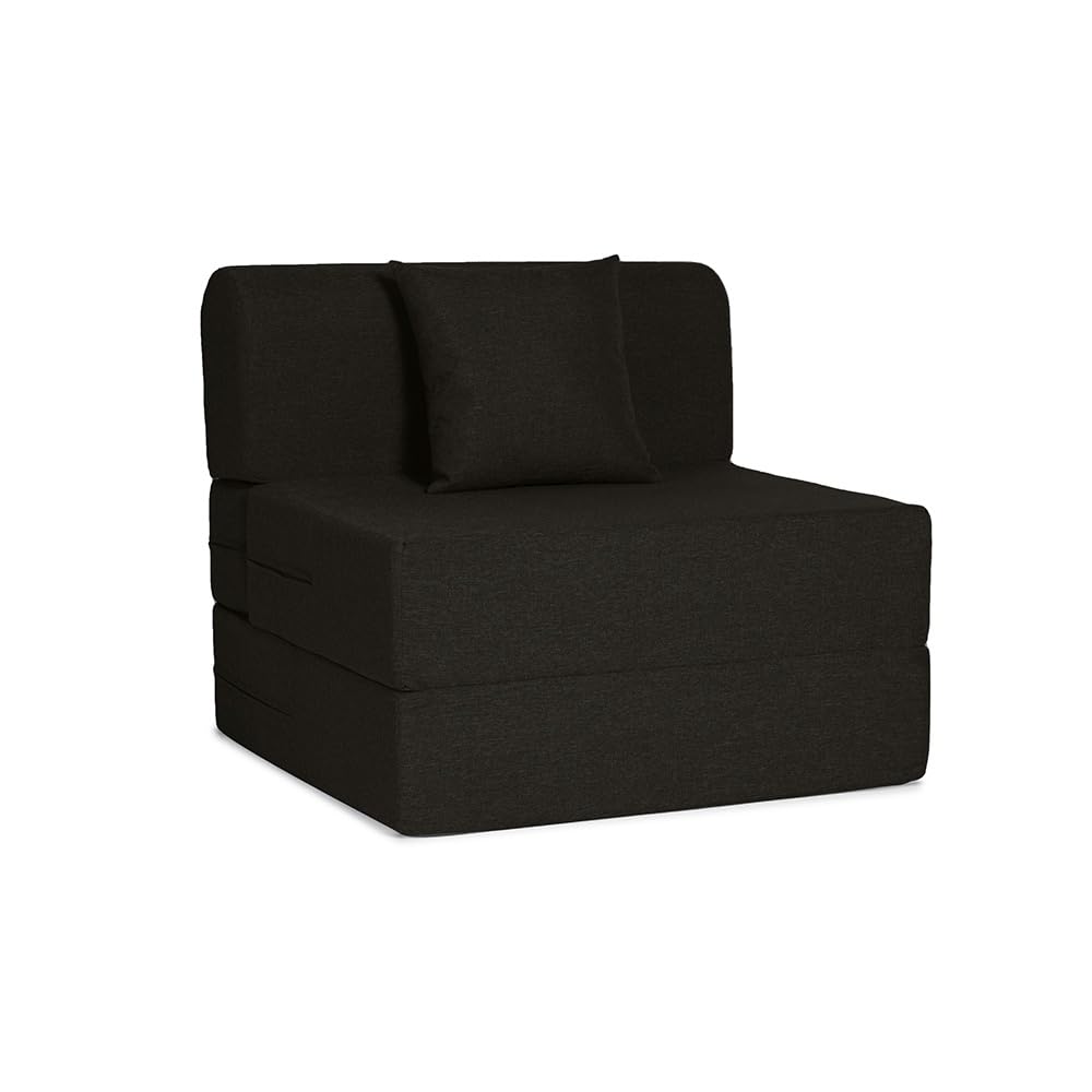 📆[Last Day For Clearance] Wakefit Polyester Sofa Cum Bed | 5 Year Warranty | 3 Seater, Sofa Bed 6 X 5 Feet, Foldable Sofa Cum Bed with 2 Cushion - Flipper (Warpknit: Grey)