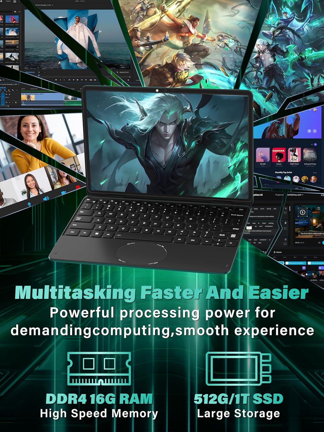 😘⏰【Limited Edition】【Only 7 left! Price will go back to normal once sold out】Svikou 11 Gray 2-in-1 Convertible Touchscreen Laptop, FHD (1920x1200) IPS Display, in tel N100 Processor, 16GB RAM 1TB SSD, Facial Recognition, Backlit KB, USB-C,Win 11 Pro for Students & Travel