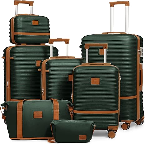 🔥【Jumia warehouse clearance】Joyway Luggage Set 7 Piece Suitcase Sets with Spinner Wheel,Hardside Expandable Travel Laggage with TSA Lock (18/20/24/28 White