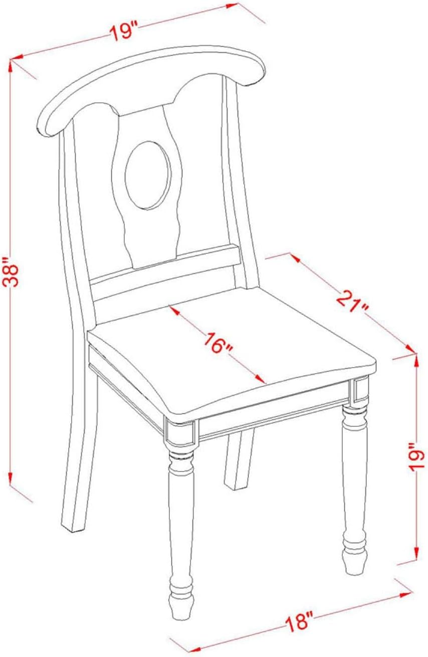 🔥 East West Furniture DLKE5-BCH-W 5 Piece Dining Room Furniture Set Includes a Round Dining Table with Dropleaf and 4 Wood Seat Chairs, 42x42 Inch, Black & Cherry