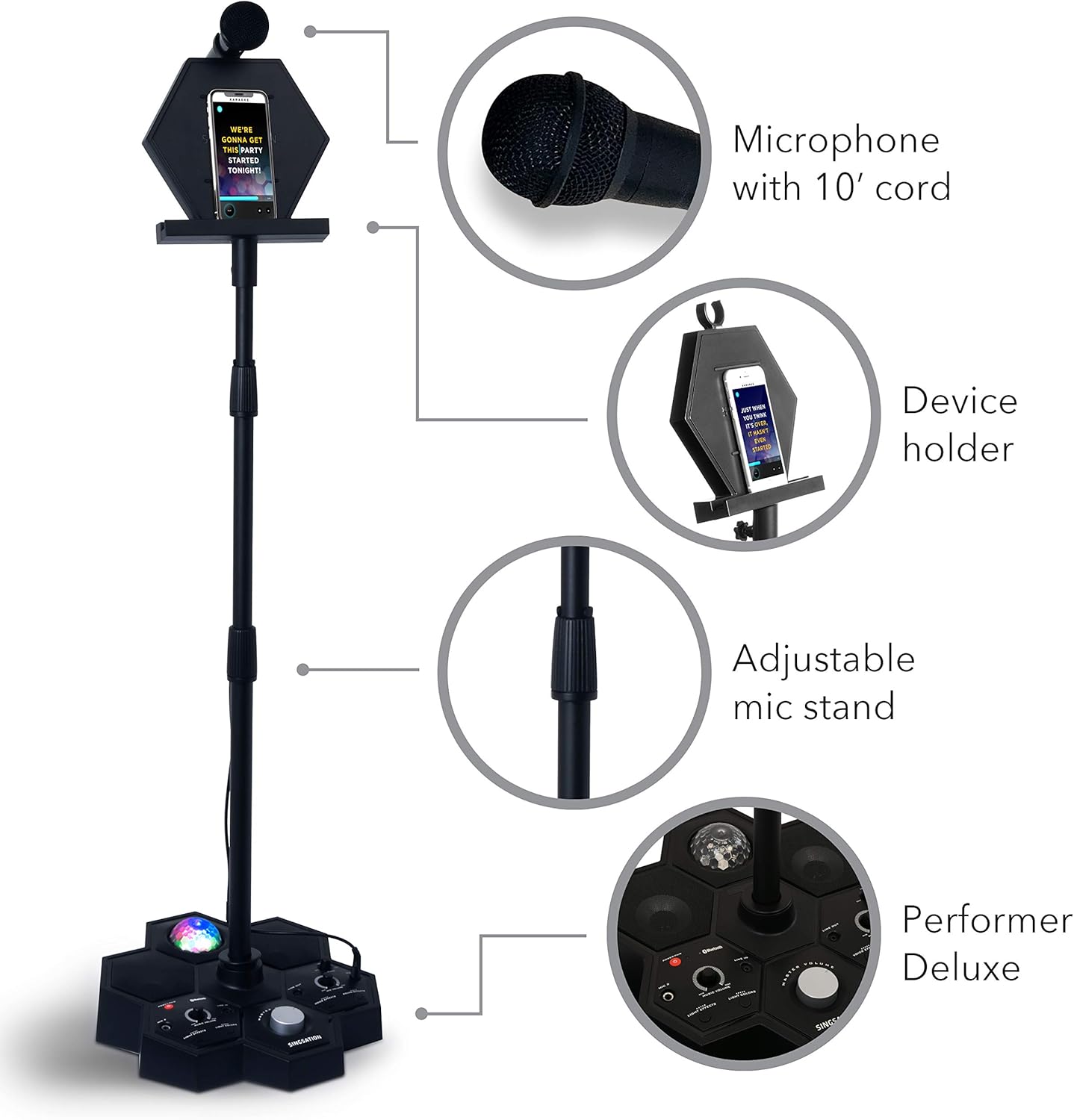 🔥Karaoke Machine - Singsation All-in-One Karaoke System & Party Machine - Performer Speaker w/Bluetooth Microphone Sing Stand - No CDs! - Kids or Adults. YouTube Your Favorite Karaoke Videos & Songs😍😍😍