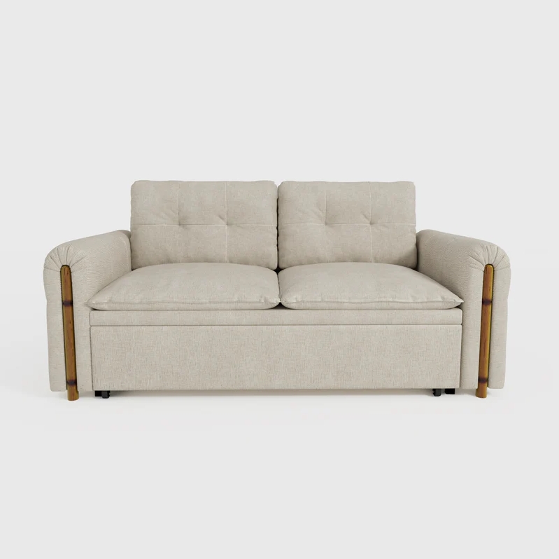 ❤️‍🔥【Last Day!! Buy 1 Get 1 Free】2in1 Multifunctional Folding Sofa Bed - Vintage Pet Friendly Bamboo Design Sofa Bed with Storage！